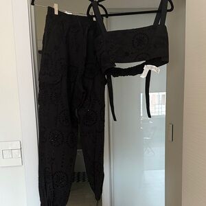 Zara Black Lace Set Top & Pants